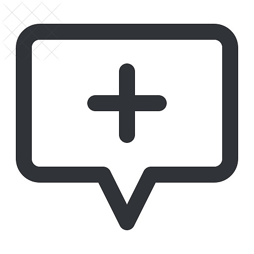 Add, bubble, chat, communication, conversation icon.