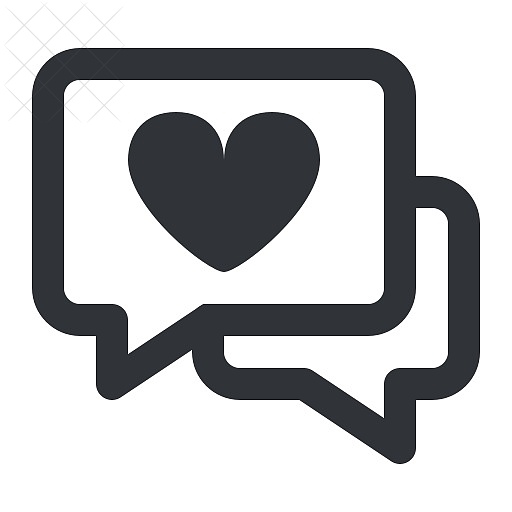 Chat, communication, conversation, heart, message icon.