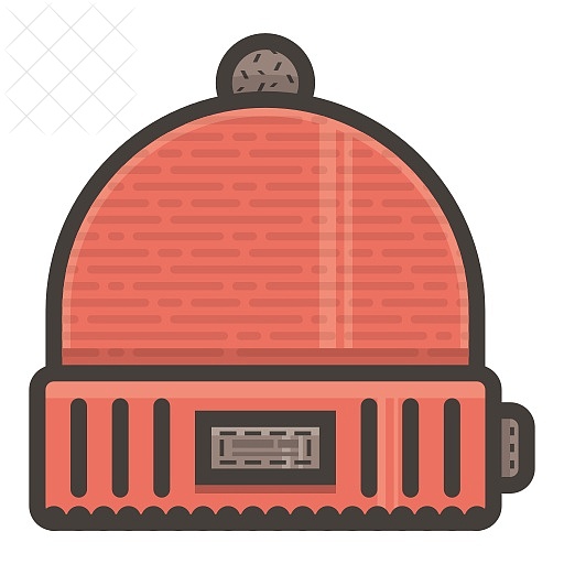 Hat, red, winter icon.
