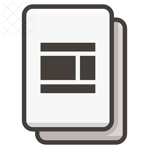 Document, file, columns, layout icon.