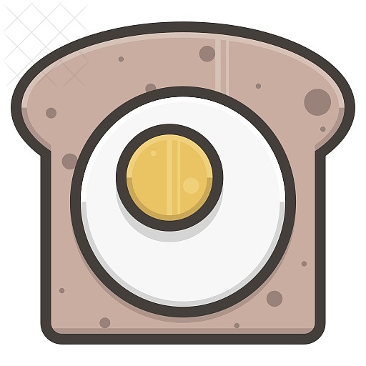 Bread, slice, egg, sandwich, food icon.