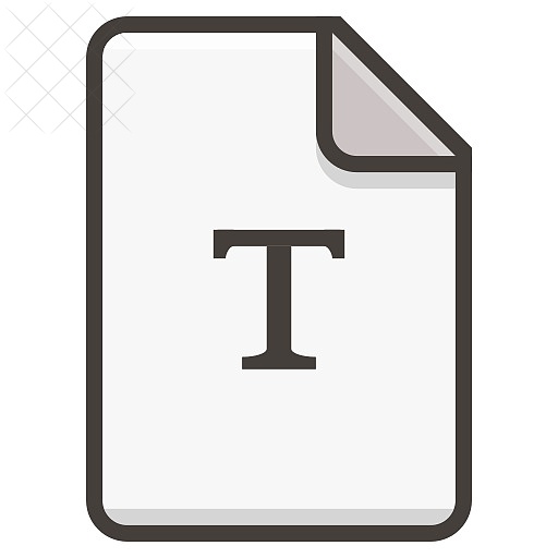 Document, file, font, type, typography icon.