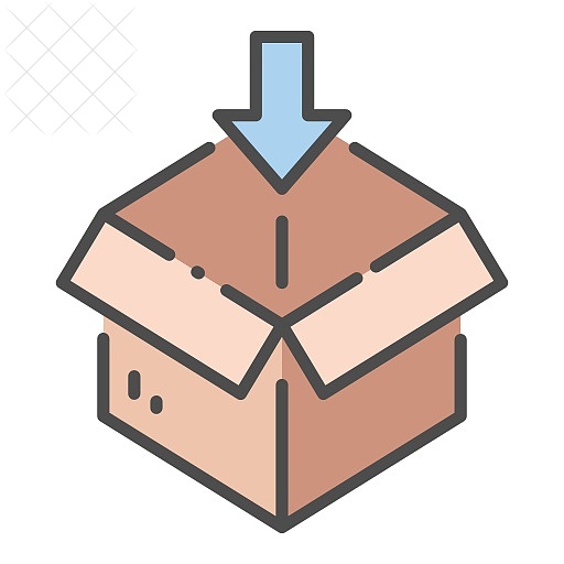 Arrow, box, delivery, logistic, packaging icon.
