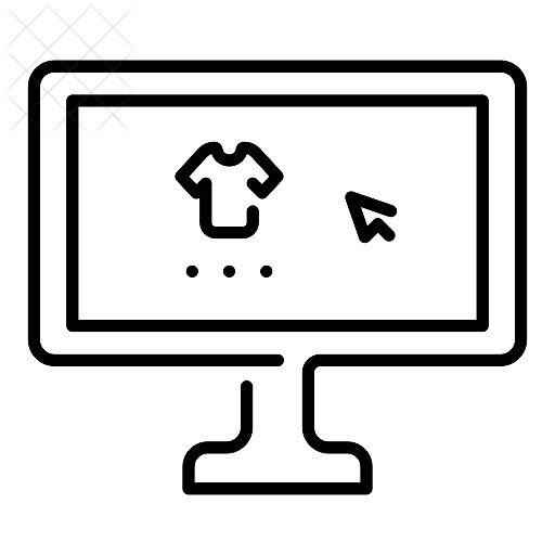 Buy, computer, online, purchase, sale icon.