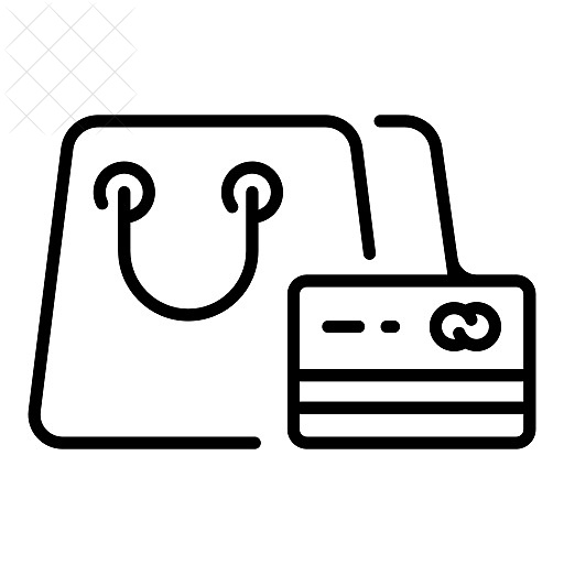 Bag, card, credit, payment, purchase icon.