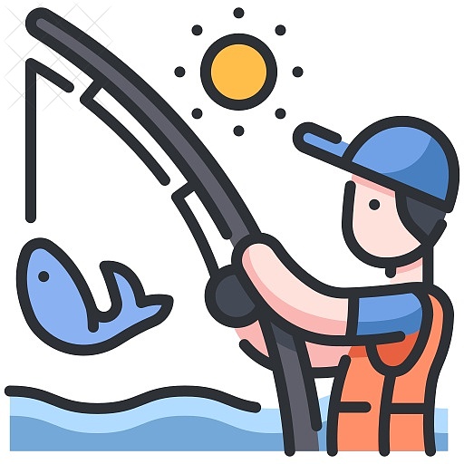 Catch, fish, fisherman, fishing, outdoors icon.