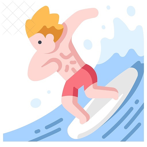 Sport, summer, surf, surfboard, surfer icon.