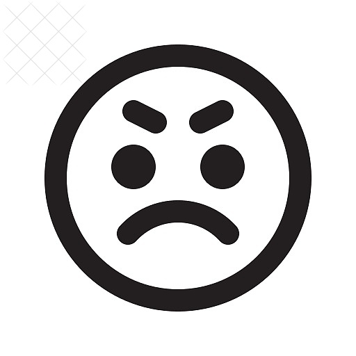 Angry, emotions, smiley icon.