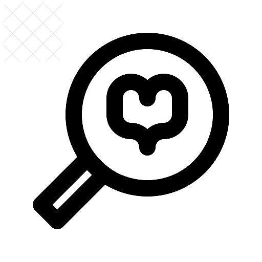 Searching, valentine icon.