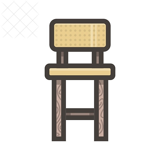 Chair, yellow, furniture, seat icon.