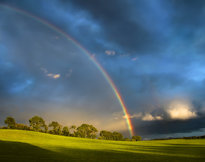 雙虹景觀在美麗的愛爾蘭山水風光中。圖片素材