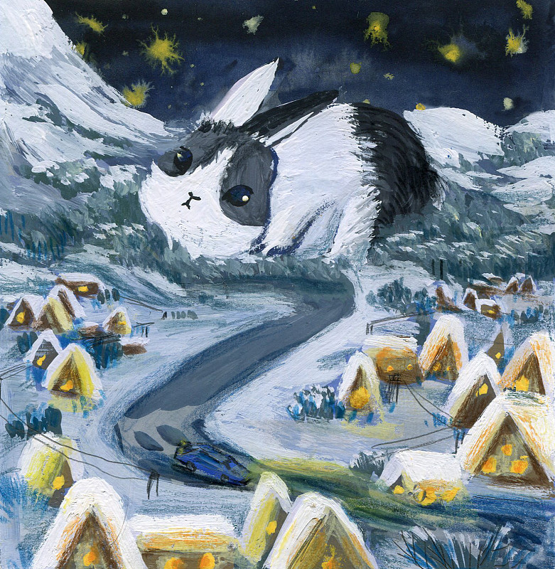 雪鄉的雪兔圖片素材