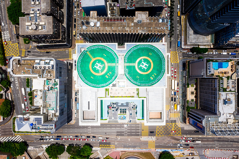 香港九龍的直升機停車場圖片素材