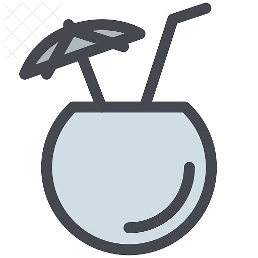 cocktail_coconut_drink_straw_umbrella_icon