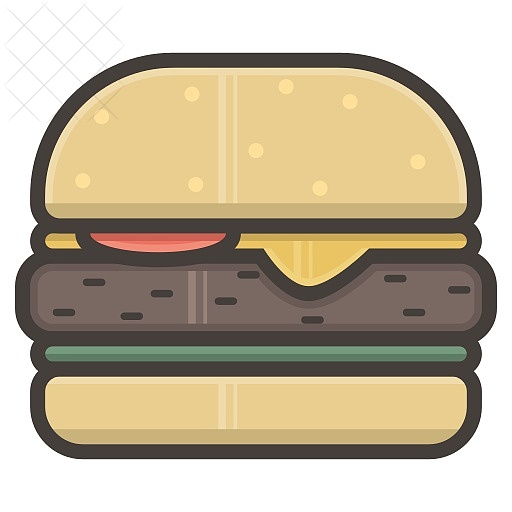 Hamburger, small, burger, fastfood icon.