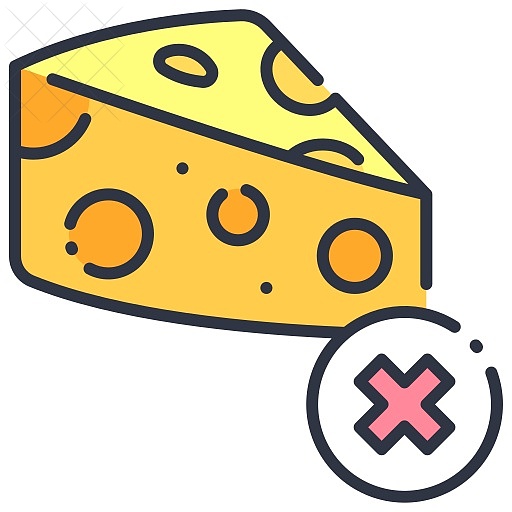 Cheese, food, meal, no, snack icon.