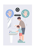 保护，疾病，儿童，洗手，水槽图片素材