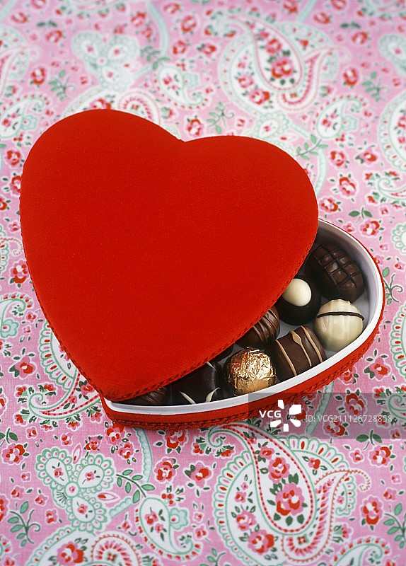 心形盒子里的巧克力图片素材
