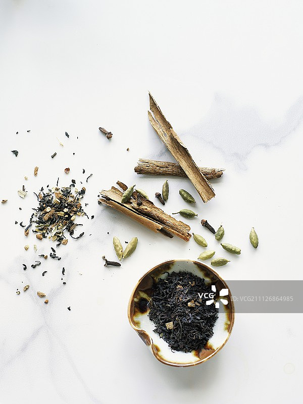 红茶和印度香料图片素材
