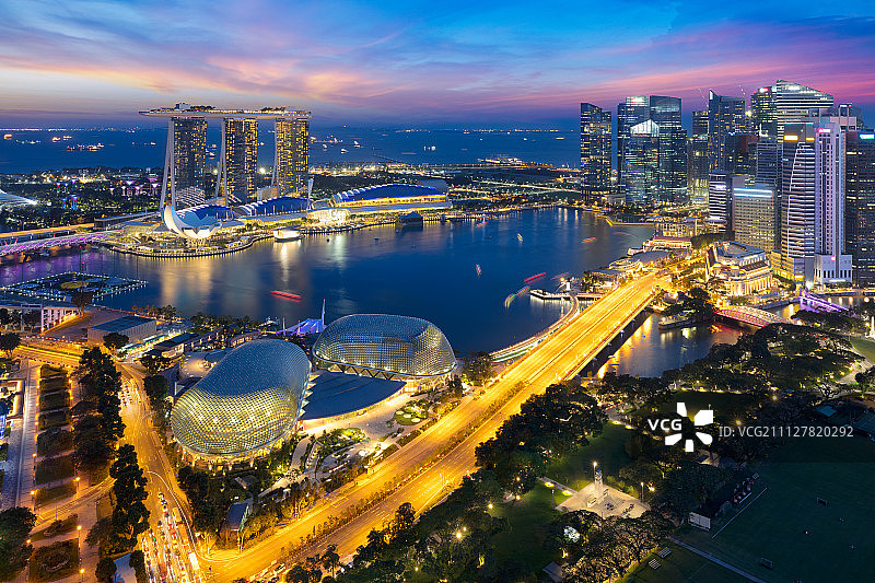 新加坡城市的天际线图片素材