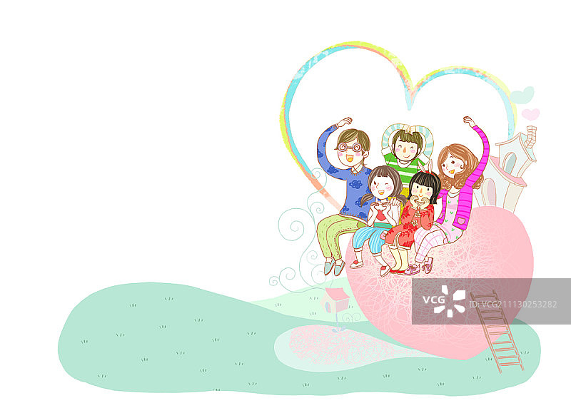 幸福家庭插图图片素材