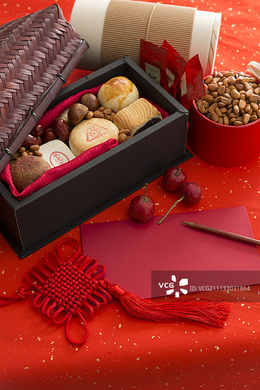 中国传统新年物品和点心图片素材
