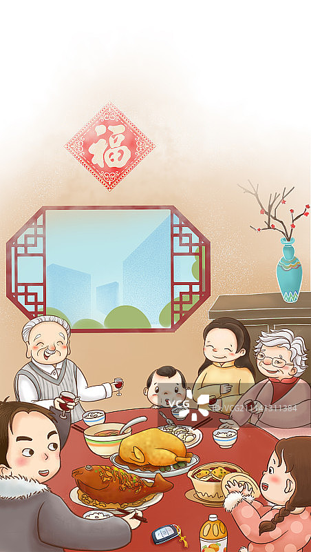 春节风俗系列插画图片素材