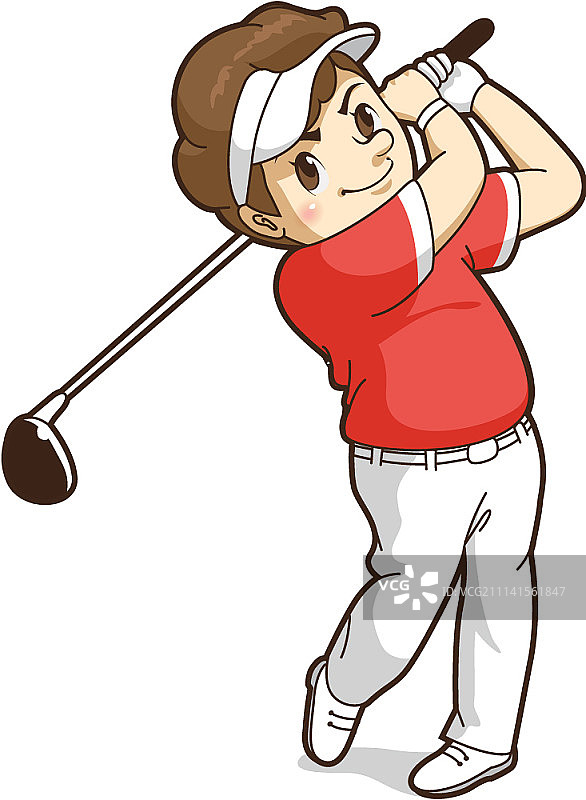 高尔夫球员，矢量插图图片素材
