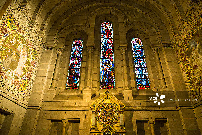 法国巴黎圣心大教堂内部图片素材