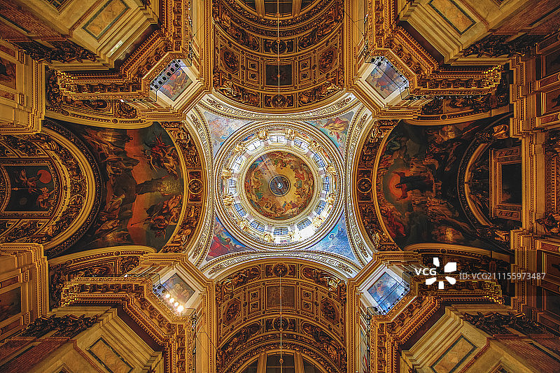 圣彼得堡教堂内部，St. Petersburg，Russia图片素材