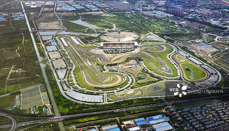 上海国际赛车场航拍图片素材
