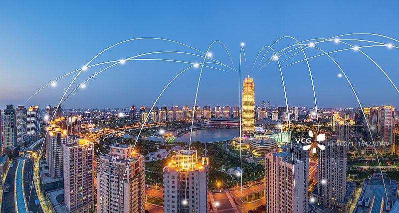郑州城市风光大数据概念图片素材