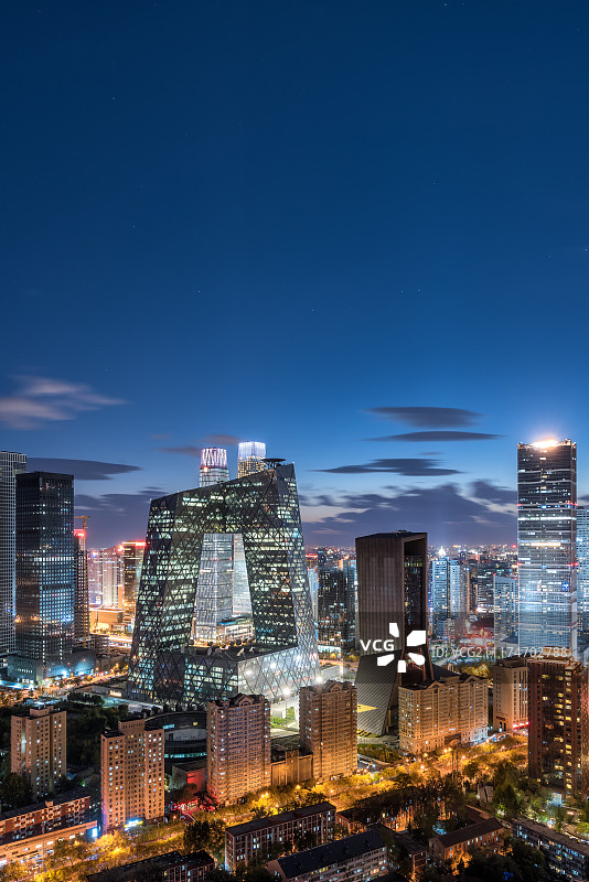 北京国贸CBD央视大楼夜景图片素材