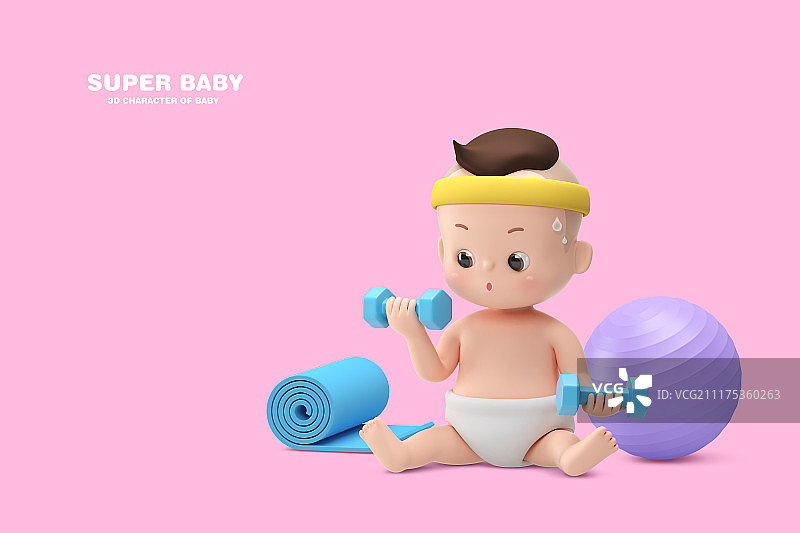 超级宝宝概念，3D宝宝角色。014图片素材