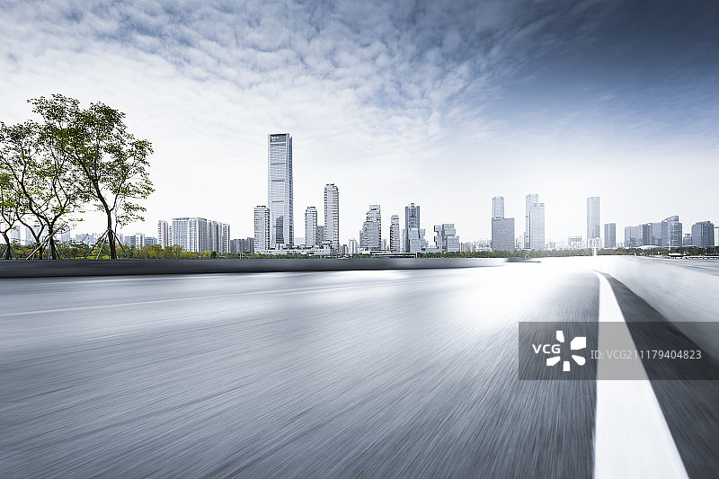 深圳都市风光和柏油路面图片素材