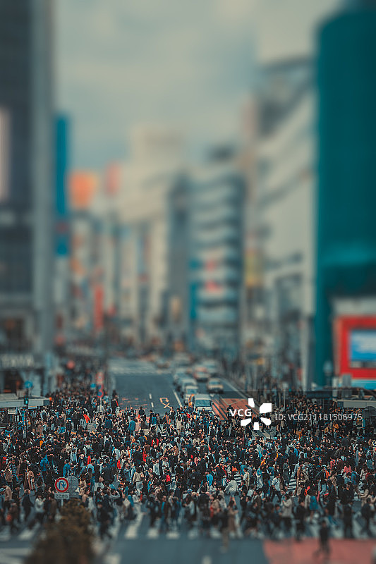 东京涩谷十字路口人流图片素材