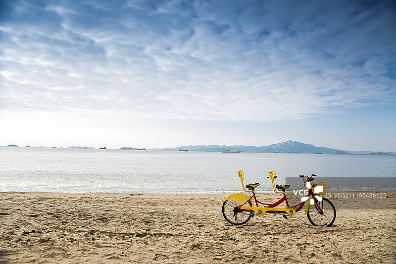 海边的自行车图片素材