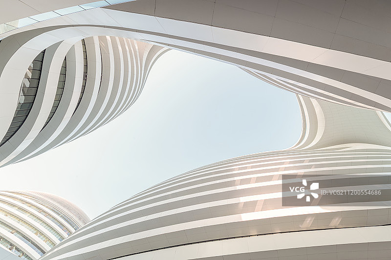 北京银河SOHO外部轮廓特写图片素材