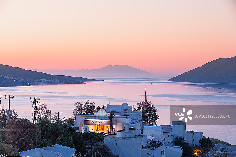 爱琴海日落风光图片素材