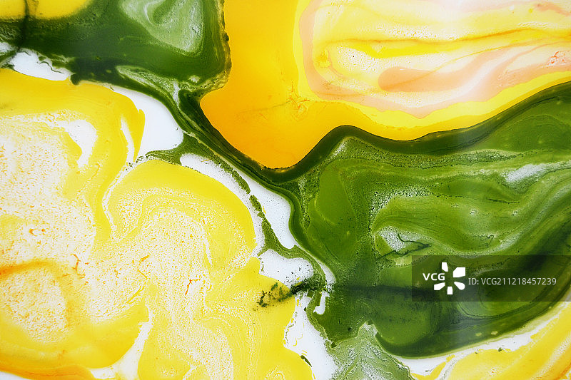 抽象流体装饰画背景图 黄绿撞色1图片素材