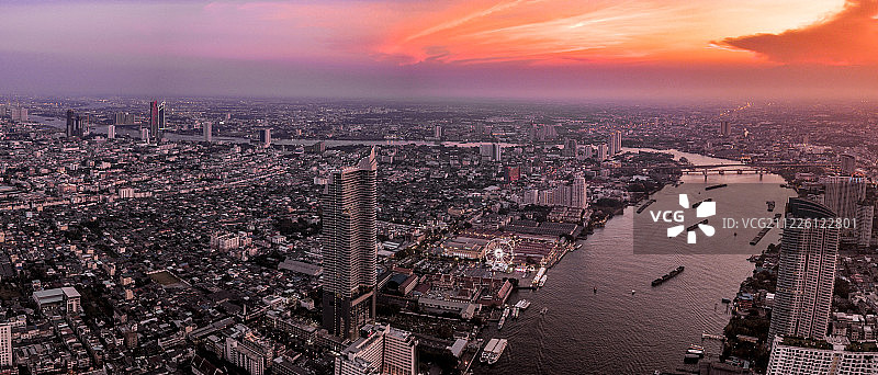 航拍曼谷的黄昏图片素材
