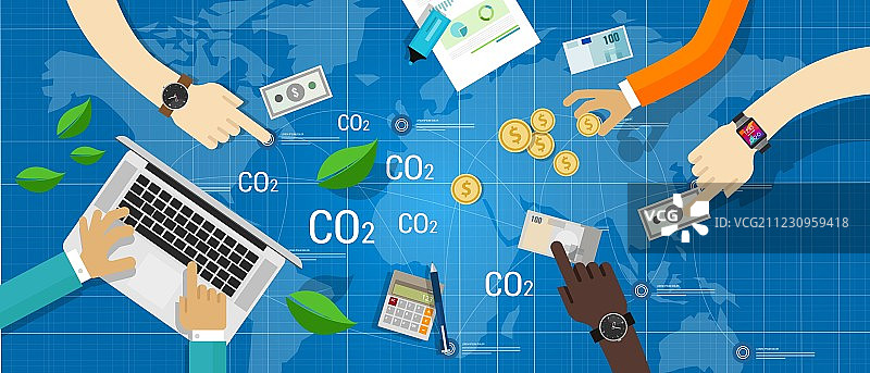 碳排放交易绿色经济图片素材