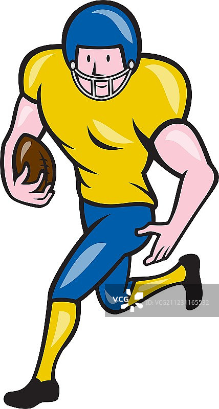 美式橄榄球跑锋卡通图片素材