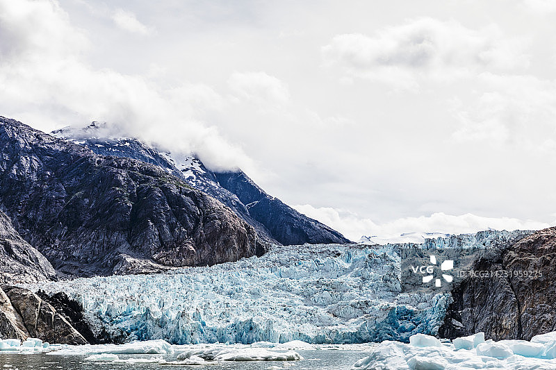 风景优美的景观，南索耶冰川，特蕾西Arm，阿拉斯加，美国图片素材