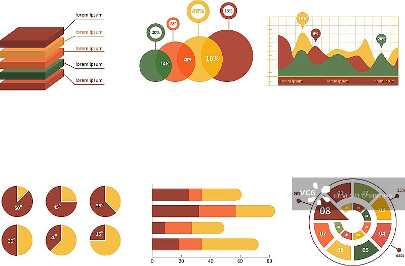 业务数据市场元素点条形饼图图片素材