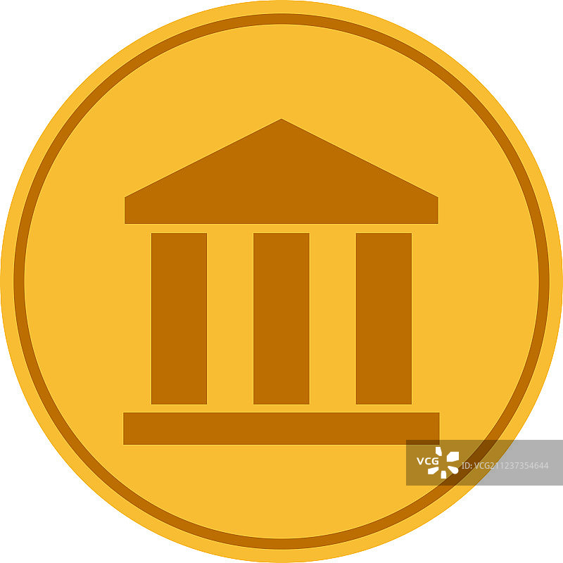 银行建筑金币图片素材
