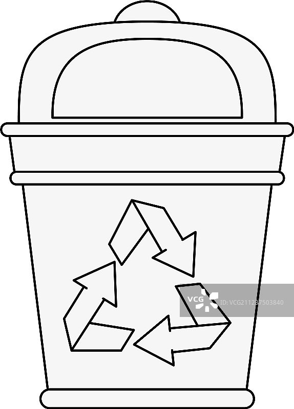 垃圾桶标志的简笔画图片