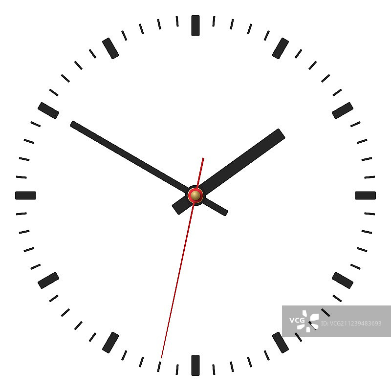 简单的经典时钟图标孤立在白色图片素材