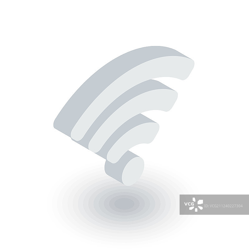 Wi-fi信号等距平面3d图标图片素材