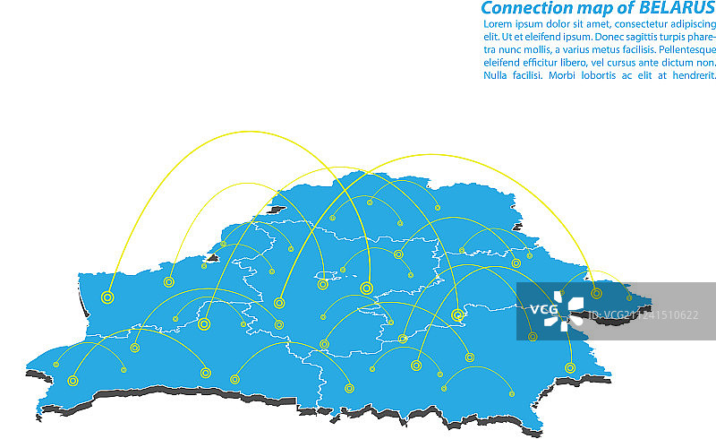 白俄罗斯现代地图连接网络设计图片素材